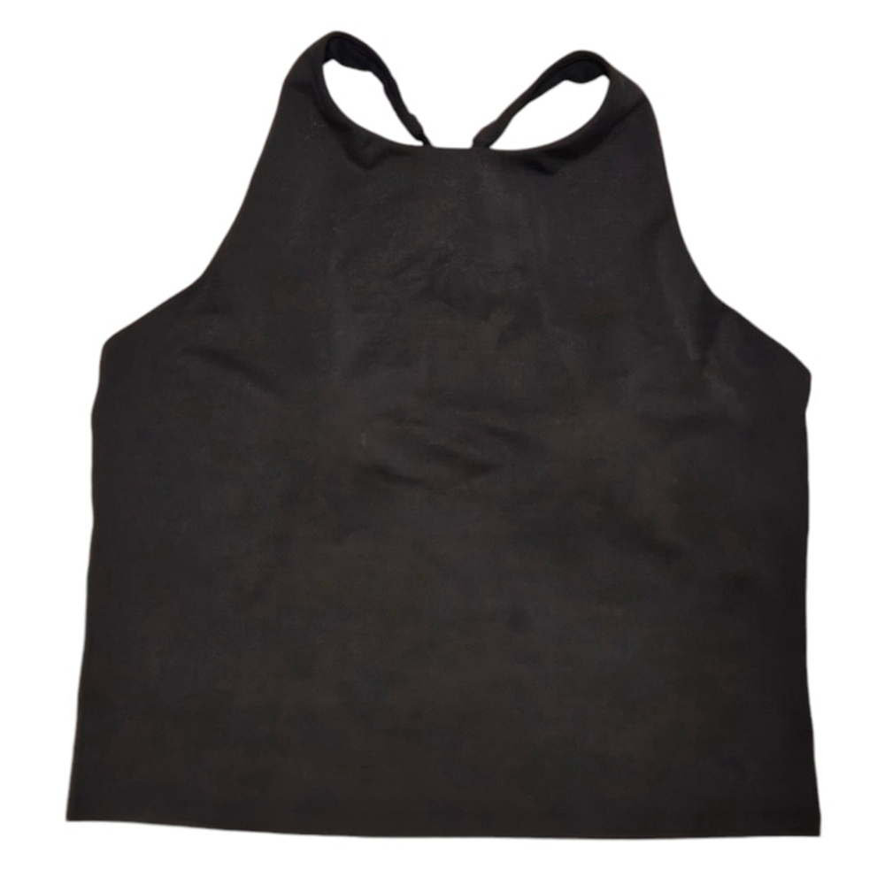 Fabletics Women's Black Athletic Tank Top w/ Built-In Bra Strappy Back Size L/XL